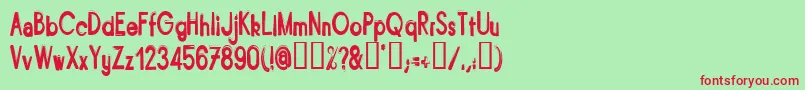 BITUN   -Schriftart – Rote Schriften auf grünem Hintergrund