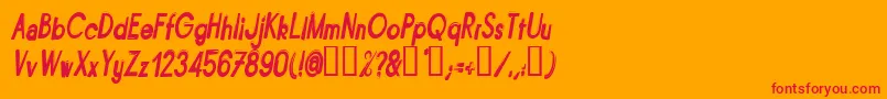 フォントBITUNI   – オレンジの背景に赤い文字