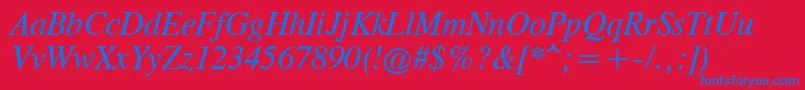 CgTimesРљСѓСЂСЃРёРІ Font – Blue Fonts on Red Background