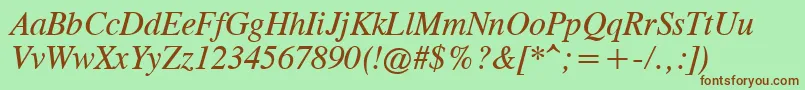 CgTimesРљСѓСЂСЃРёРІ Font – Brown Fonts on Green Background