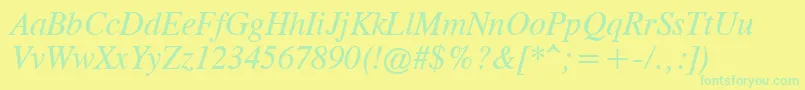 CgTimesРљСѓСЂСЃРёРІ Font – Green Fonts on Yellow Background