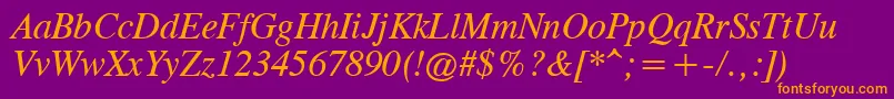 CgTimesРљСѓСЂСЃРёРІ Font – Orange Fonts on Purple Background