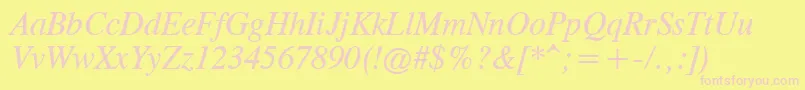 CgTimesРљСѓСЂСЃРёРІ Font – Pink Fonts on Yellow Background