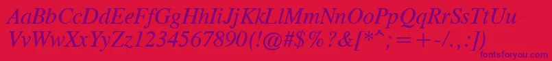 CgTimesРљСѓСЂСЃРёРІ Font – Purple Fonts on Red Background