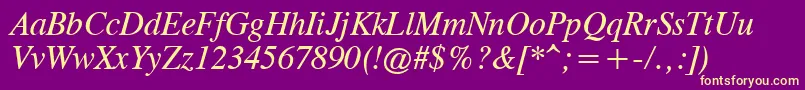 CgTimesРљСѓСЂСЃРёРІ Font – Yellow Fonts on Purple Background