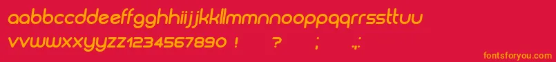Biysk BoldItalic Font – Orange Fonts on Red Background