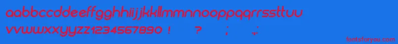 Biysk BoldItalic Font – Red Fonts on Blue Background