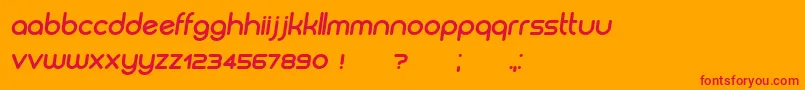 Biysk BoldItalic Font – Red Fonts on Orange Background