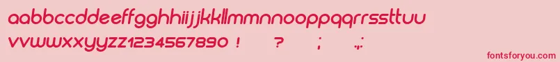 Biysk BoldItalic Font – Red Fonts on Pink Background