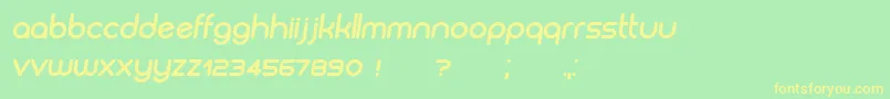 Biysk BoldItalic Font – Yellow Fonts on Green Background