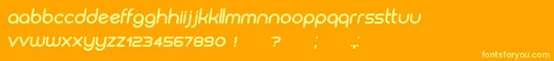 フォントBiysk BoldItalic – オレンジの背景に黄色の文字