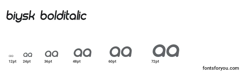 Biysk BoldItalic Font Sizes