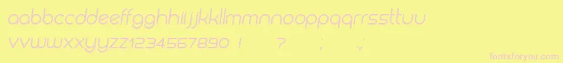 フォントBiysk Italic – ピンクのフォント、黄色の背景