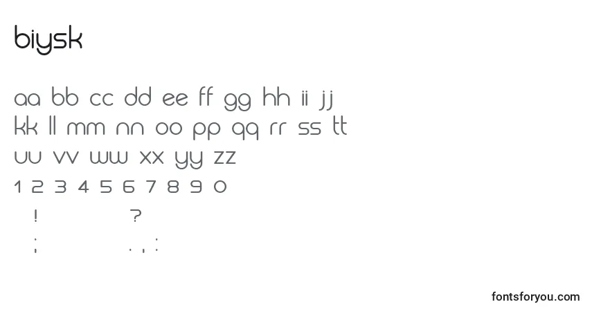 Fuente Biysk - alfabeto, números, caracteres especiales