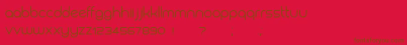 Biysk-Schriftart – Braune Schriften auf rotem Hintergrund