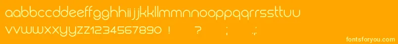 Biysk-Schriftart – Gelbe Schriften auf orangefarbenem Hintergrund