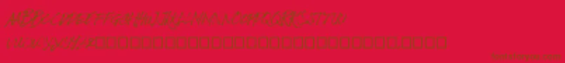 フォントBizardleSs – 赤い背景に茶色の文字