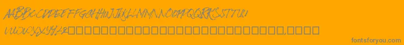 BizardleSs-Schriftart – Graue Schriften auf orangefarbenem Hintergrund