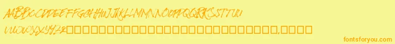 Fonte BizardleSs – fontes laranjas em um fundo amarelo