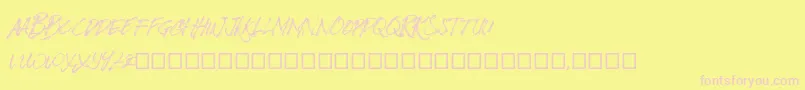 Шрифт BizardleSs – розовые шрифты на жёлтом фоне