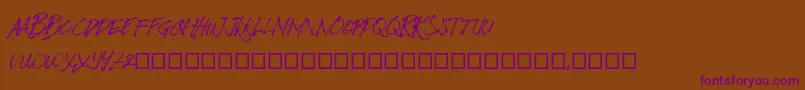 BizardleSs Font – Purple Fonts on Brown Background