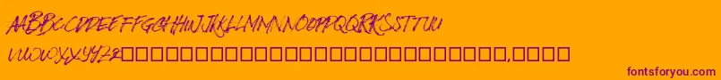 BizardleSs Font – Purple Fonts on Orange Background