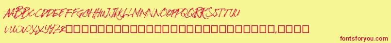 BizardleSs Font – Red Fonts on Yellow Background
