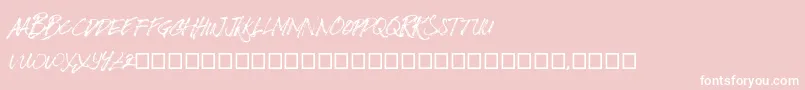 Fonte BizardleSs – fontes brancas em um fundo rosa