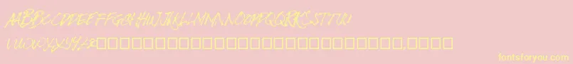 BizardleSs Font – Yellow Fonts on Pink Background