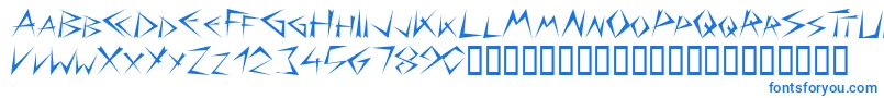 フォントBizarre – 白い背景に青い文字