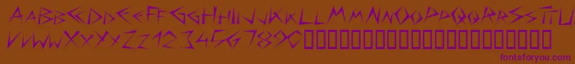 Bizarre-fontti – violetit fontit ruskealla taustalla