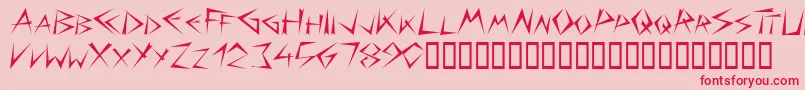 Bizarre Font – Red Fonts on Pink Background