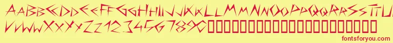Bizarre-fontti – punaiset fontit keltaisella taustalla