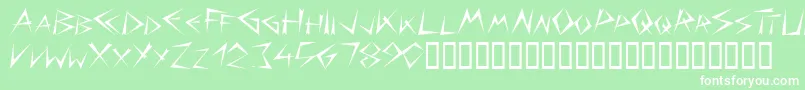 フォントBizarre – 緑の背景に白い文字