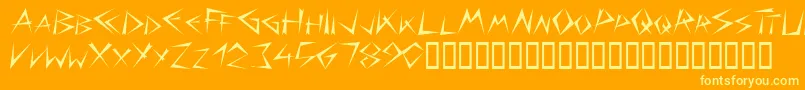 Шрифт Bizarre – жёлтые шрифты на оранжевом фоне