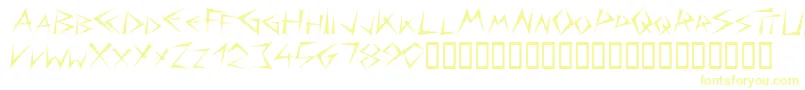 Czcionka Bizarre – żółte czcionki na białym tle