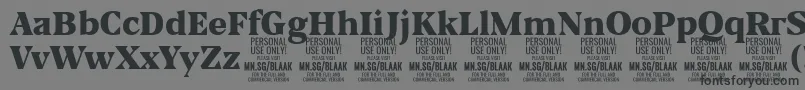 フォントBlaakBlack PERSONAL – 黒い文字の灰色の背景