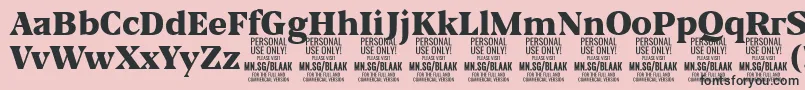 BlaakBlack PERSONAL-Schriftart – Schwarze Schriften auf rosa Hintergrund