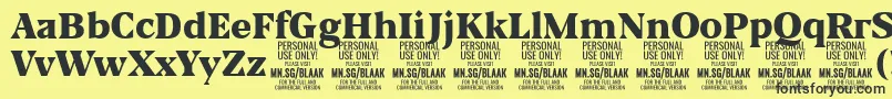 BlaakBlack PERSONAL Font – Black Fonts on Yellow Background