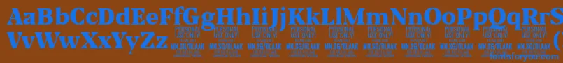 BlaakBlack PERSONAL Font – Blue Fonts on Brown Background