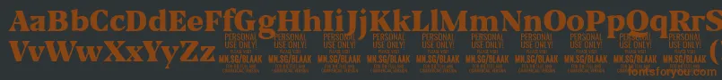 BlaakBlack PERSONAL Font – Brown Fonts on Black Background