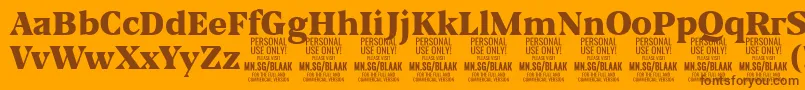BlaakBlack PERSONAL Font – Brown Fonts on Orange Background