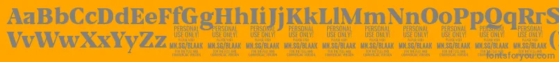 BlaakBlack PERSONAL Font – Gray Fonts on Orange Background