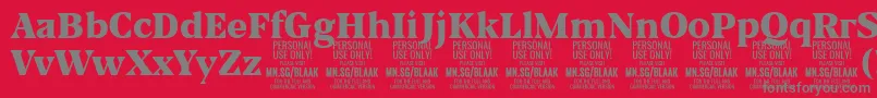 BlaakBlack PERSONAL Font – Gray Fonts on Red Background