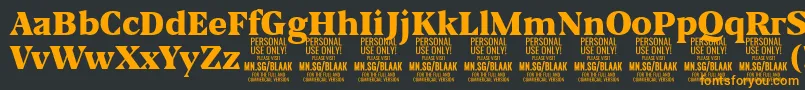 フォントBlaakBlack PERSONAL – 黒い背景にオレンジの文字