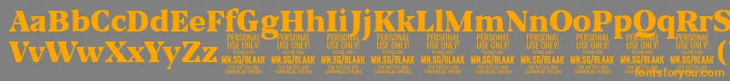 BlaakBlack PERSONAL Font – Orange Fonts on Gray Background