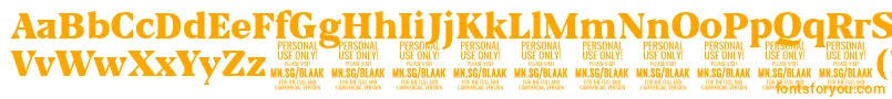 BlaakBlack PERSONAL Font – Orange Fonts on White Background