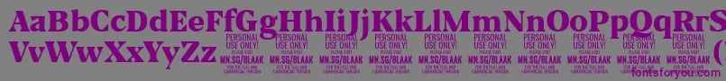 BlaakBlack PERSONAL Font – Purple Fonts on Gray Background