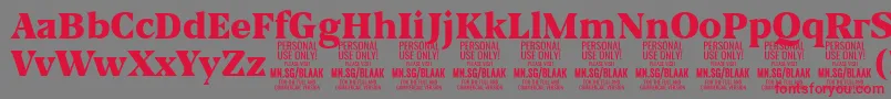 BlaakBlack PERSONAL Font – Red Fonts on Gray Background