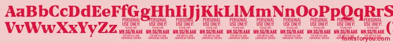 BlaakBlack PERSONAL Font – Red Fonts on Pink Background